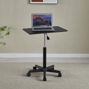 工作台可升降小型床边桌笔记本电脑升降桌子 滑轮移动小桌子站立式