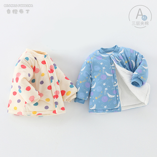 婴儿衣服春秋薄棉外套男女宝宝棉服童装 冬季 加厚保暖上衣纯棉内胆