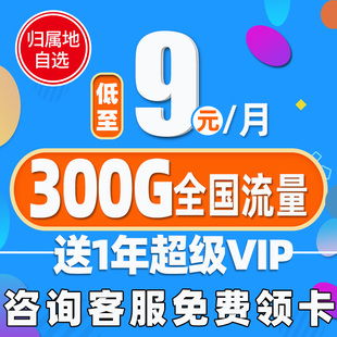 电信流量卡纯流量上网卡无线流量卡4g大王卡5g手机电话卡全国通用