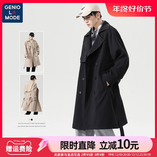 双排扣外套 潮流风衣男大衣春秋季 中长款 森马集团GENIOLAMODE韩版
