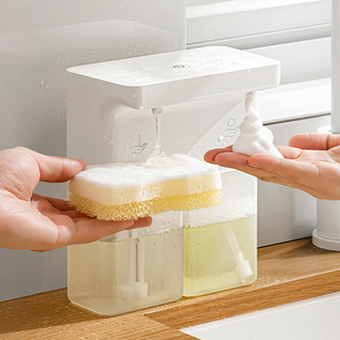 洗洁精自动感应器智能洗手液机电动起泡器厨房双头凝胶泡沫机壁挂