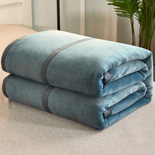 加厚保暖毛毯垫床上铺纯色法兰绒床单秋毛绒被子珊瑚绒毯子 冬天季