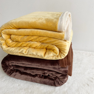 特厚包边毯 纯色大尺寸法兰绒毛毯加厚冬季 保暖珊瑚绒毯铺床盖毯