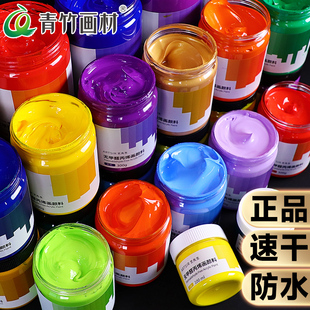 青竹丙烯颜料防水防晒不掉色墙绘专用diy纺织鞋 涂鸦材料儿童无毒油画美术生专用画画套装 炳稀白色金色染料