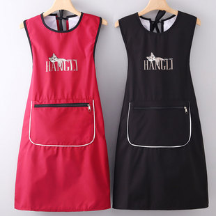 围法式 背心式 洋气成人韩版 围裙防水防油家用耐脏厨房做饭新款 时尚