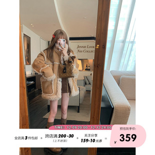 软糯麂皮羊羔毛上衣皮毛一体厚外套女秋冬 COLLECTION 抱抱熊 NSS