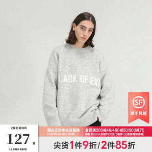 EXIT BLACK 男女厚 国潮慵懒风宽松休闲毛衣高街圆领套头针织衫