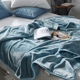 保暖毛毯铺垫用纯色金貂绒毯学生法兰绒珊瑚绒加厚床单午睡毯 冬季