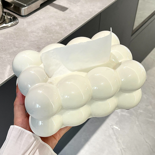 奶油风纸巾盒客厅高级感抽纸盒轻奢创意棉花糖纸抽盒家用餐巾纸盒