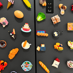 冰箱贴磁贴3d立体仿真食玩装 饰吸铁石ins风个性 创意摆件磁性贴