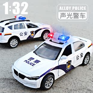 儿童警车玩具模型仿真小汽车车模男孩合金救护车警察车110玩具车