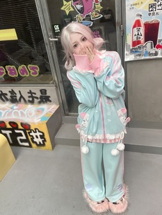 开衫 卫衣外套 叁毒原创 二次元 甜品派对少女软妹休闲套装 秋冬卫裤