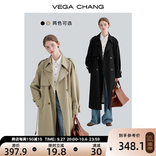 新款 VEGA 高级感英伦风大衣 小个子中长款 CHANG风衣外套女2023秋季