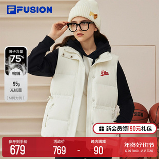立领保暖上衣 FUSION斐乐潮牌羽绒马甲女2023冬新款 基础时尚 FILA