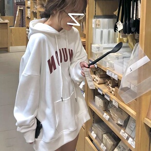 卫衣女春秋美式 复古oversize连帽薄款 外套潮牌hiphop宽松慵懒上衣