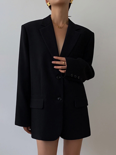 黑色西装 外套女2023秋季 宽松复古休闲显瘦小西服 NEVA 韩版 新款