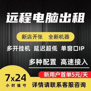 远程电脑出租虚拟机模拟器多开游戏工作室物理机单窗口云服务器E5