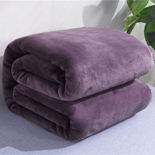 法兰绒毯子单人宿舍毛毯 珊瑚绒床单单品加绒纯色单件加厚保暖冬季