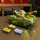 仿真坦克电动万向玩具飞机配小坦克带灯光音效坦克车男孩军事对战