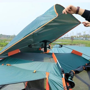 4人沙滩加厚防雨野营帐篷便携折叠四面 定制全自动户外公园帐篷3