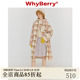 气泡奶酥 WhyBerry 外套带帽 粉色格纹大衣慵懒保暖中长款 23AW
