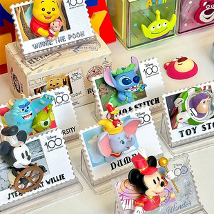 名创优品迪士尼周年100复古邮票系列盲盒冰箱贴手办女生礼物 正版