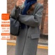 高端西装 2023秋冬新款 双面羊绒大衣女高级灰色加厚毛呢外套 式 韩版