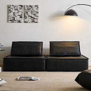 小四黑色豆腐块沙发布艺小户型组合模块沙发客厅单人皮埃蒙特沙发