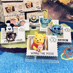 MINISO名创优品盲盒迪士尼周年复古邮票潮玩手办摆件生日纪念礼物