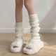 小腿套秋冬雪地靴堆堆袜y2k 夜间教习室针织袜套jk白色袜子女款